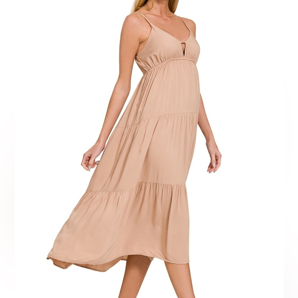 “ Salty But Sweet Midi ” Beach Rayon Midi Dress | Brush